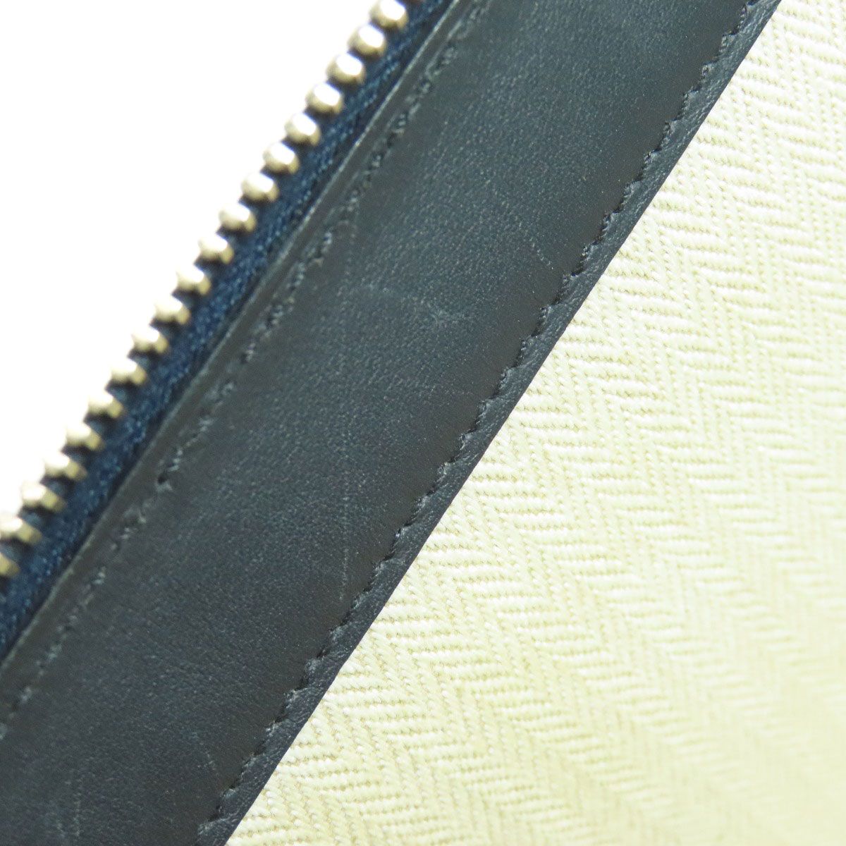 HERMES エルメス ストライプ クラッチバッグ レザー メンズ [中古