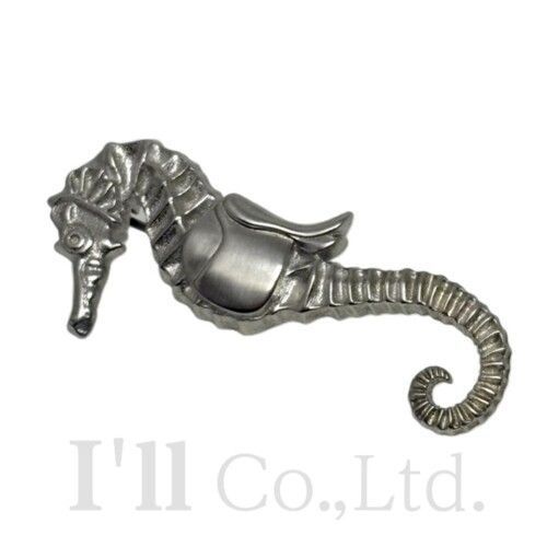 HERMES エルメス タツノオトシゴ ブローチ メタル シルバー ブランド