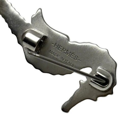 HERMES エルメス タツノオトシゴ ブローチ メタル シルバー ブランド