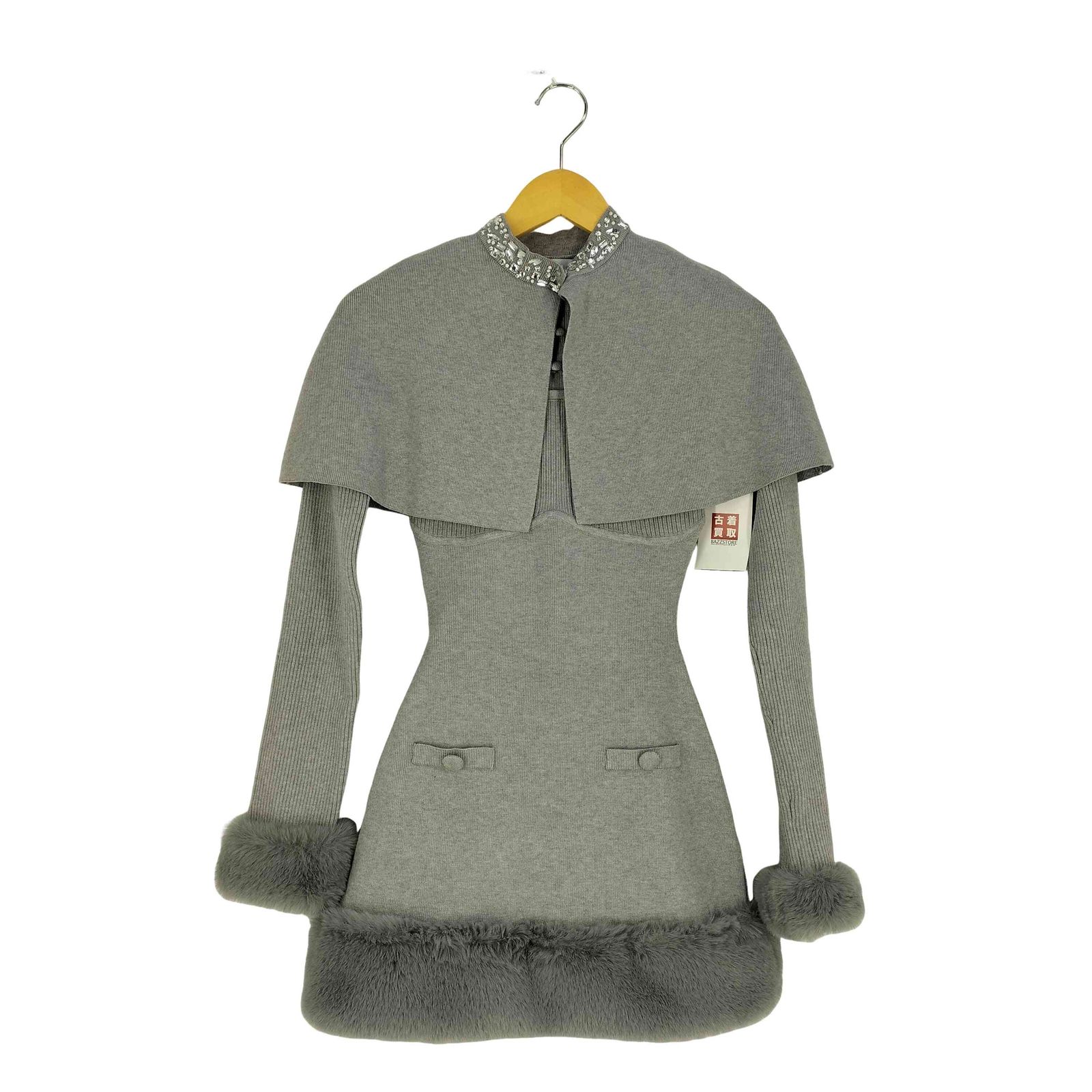 ダーリッチ Darich 25aw ビジューケープニットミニワンピース 
