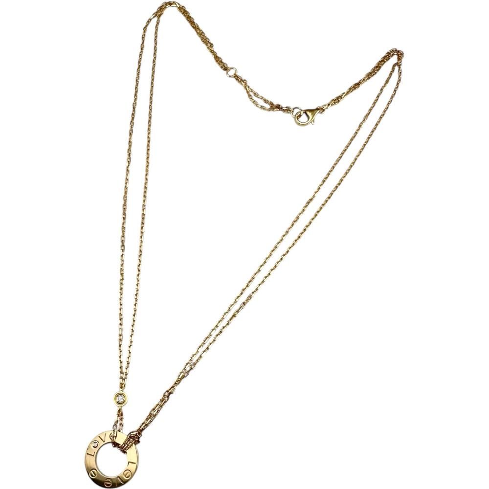 CARTIER/カルティエ】ラブサークル 2PD ダイヤモンド ネックレス K18YG