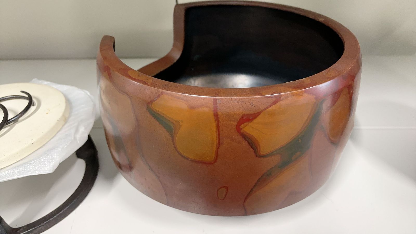 MO-00391 茶道具/筒型茶釜 風炉 五徳 骨董品 - メルカリ