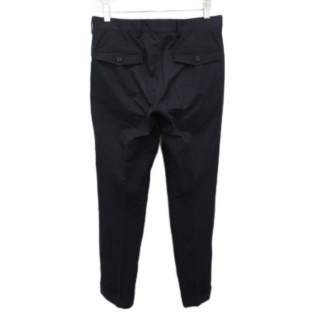 プラダ PRADA パンツ スラックス ストレート 紺 ネイビー 44 □IBO90