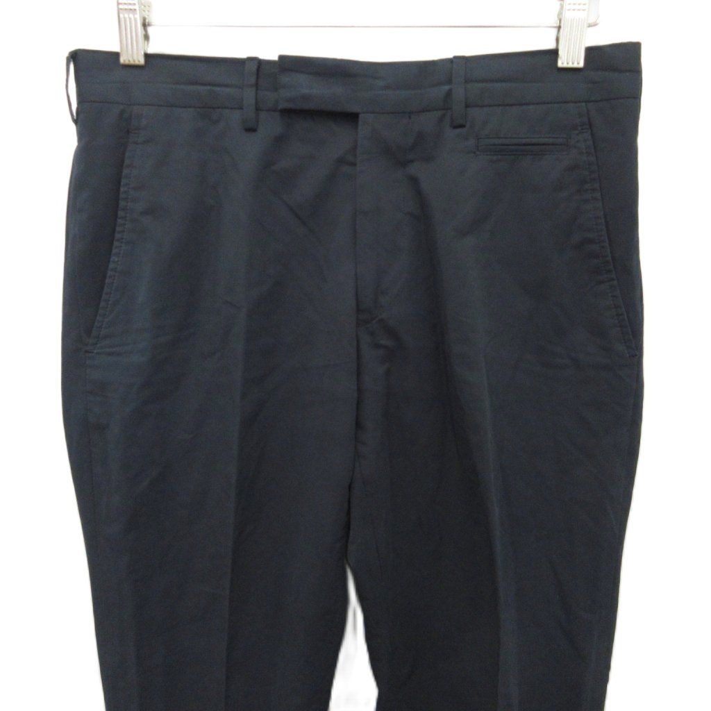プラダ PRADA パンツ スラックス ストレート 紺 ネイビー 44 □IBO90