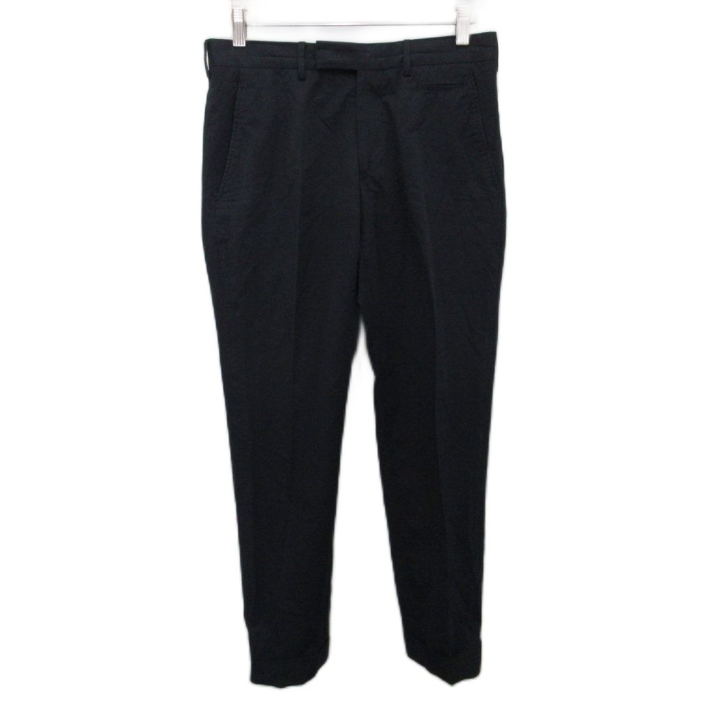 プラダ PRADA パンツ スラックス ストレート 紺 ネイビー 44 □IBO90