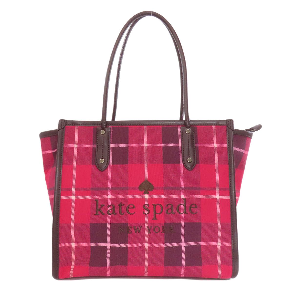kate spade ケイトスペード チェック柄 トートバッグ キャンバス