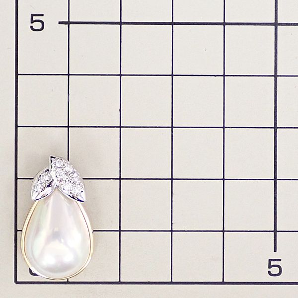 タサキ 田崎真珠 マベパール ペンダントトップ ダイヤモンド K18