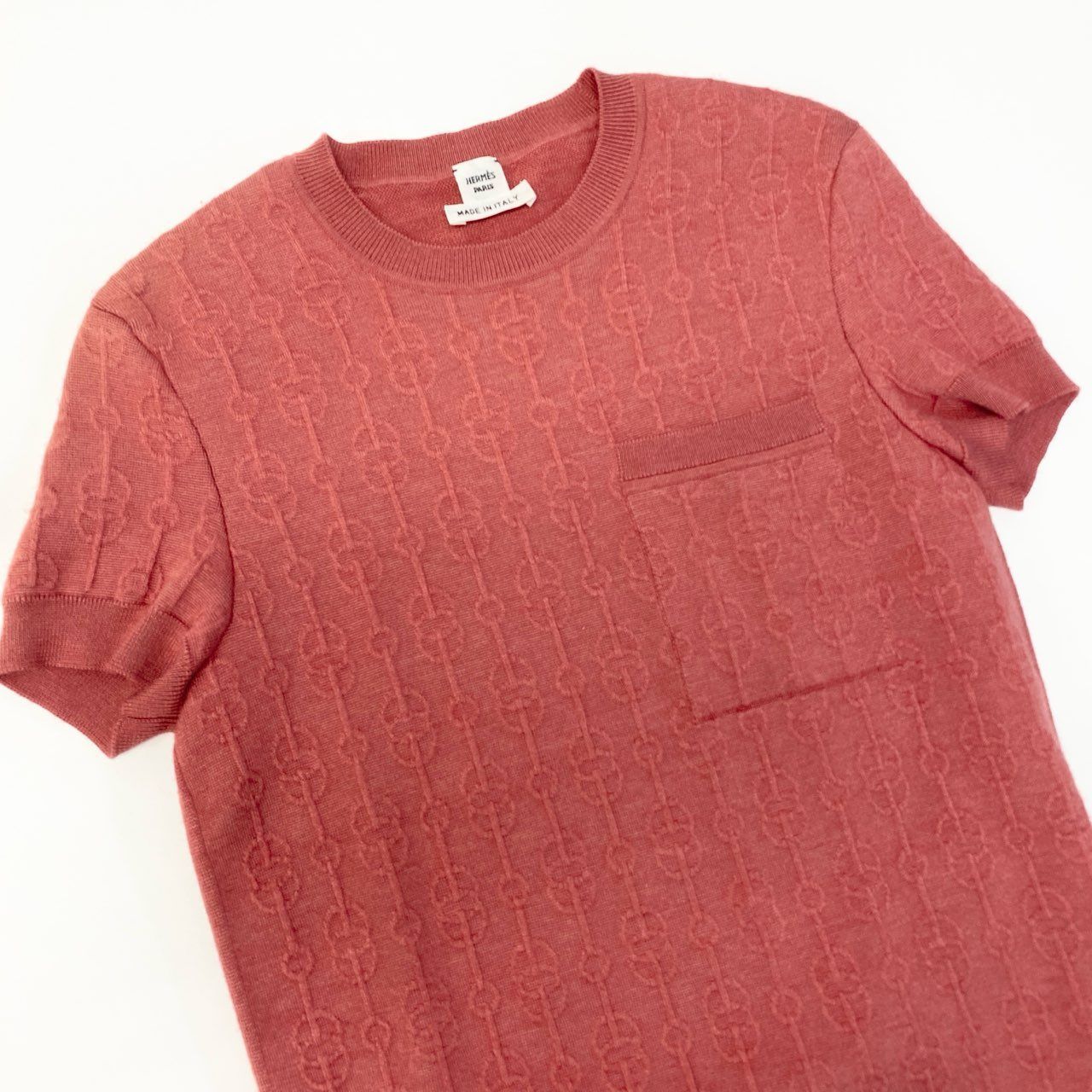 【アリス】HERMESエルメスニット　イタリア製　レッド Mサイズ HERMESエルメスニット イタリア製 レッド Mサイズ - メルカリ