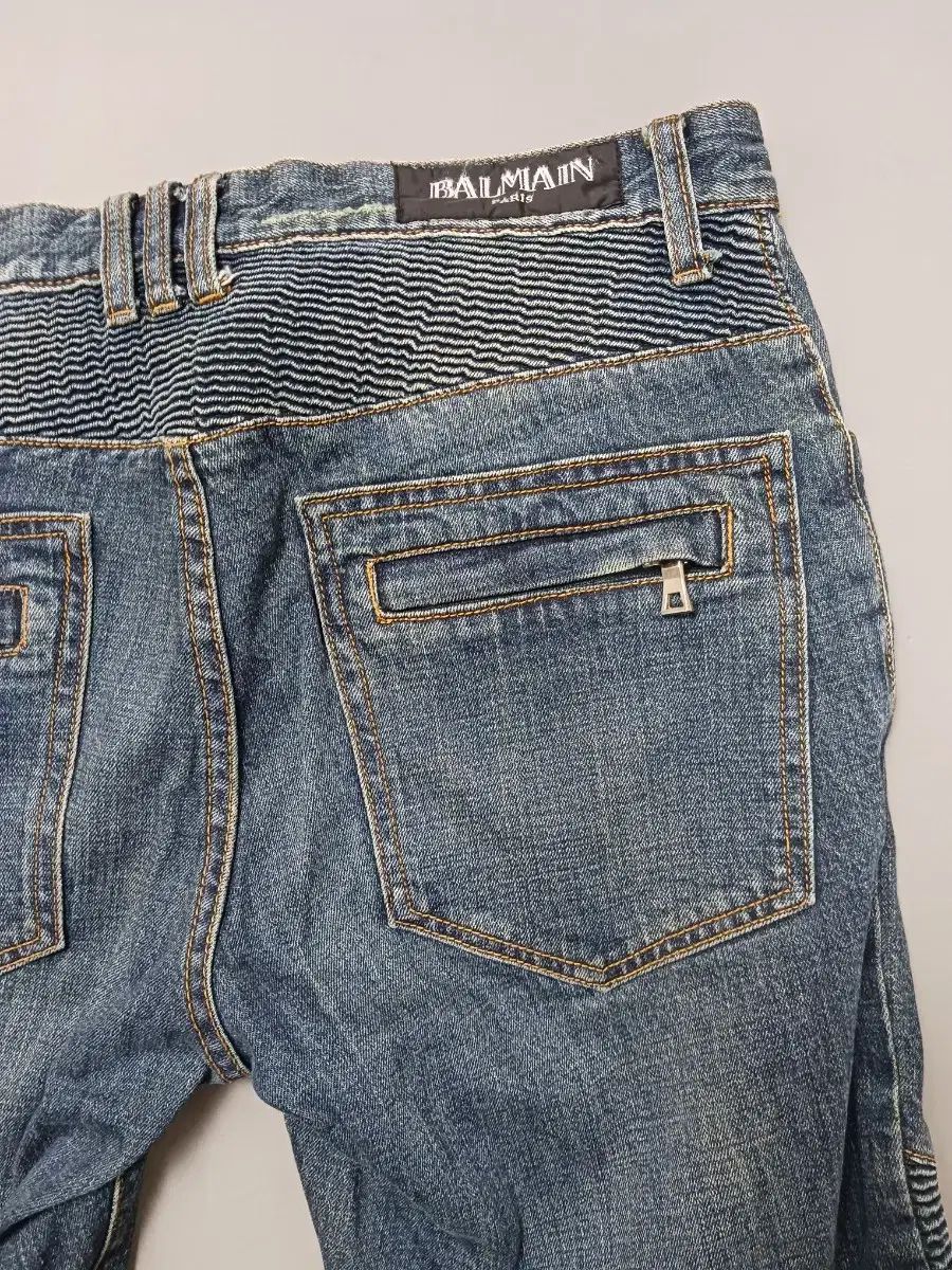 34 BALMAIN インディゴデニム ウォッシュ バイカーデニム デニム
