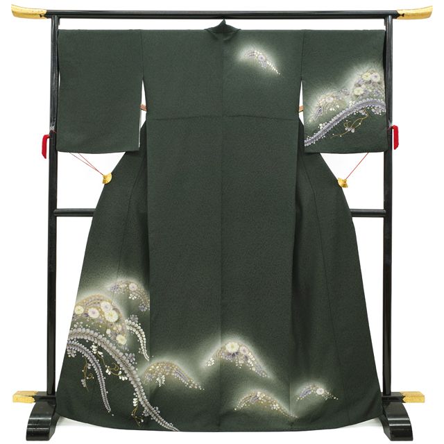 中古】 訪問着 リサイクル着物 正絹 袷 フォーマル 辻が花 絞り 金彩