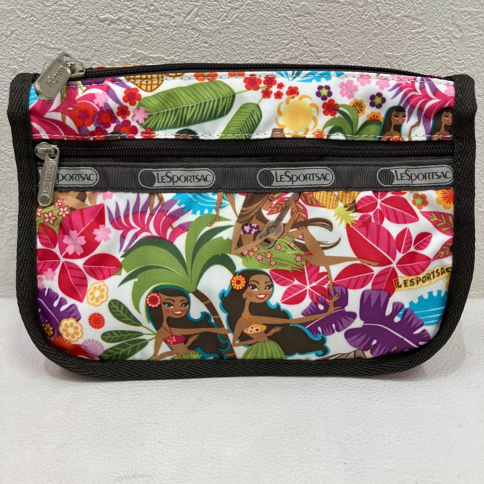 新品☆ハワイ限定☆ワヒネ柄☆レスポートサック大型バッグポーチ付☆柄厳選フラガール レスポートサック ハワイ限定 フラガール トートバッグ ワヒネフラ