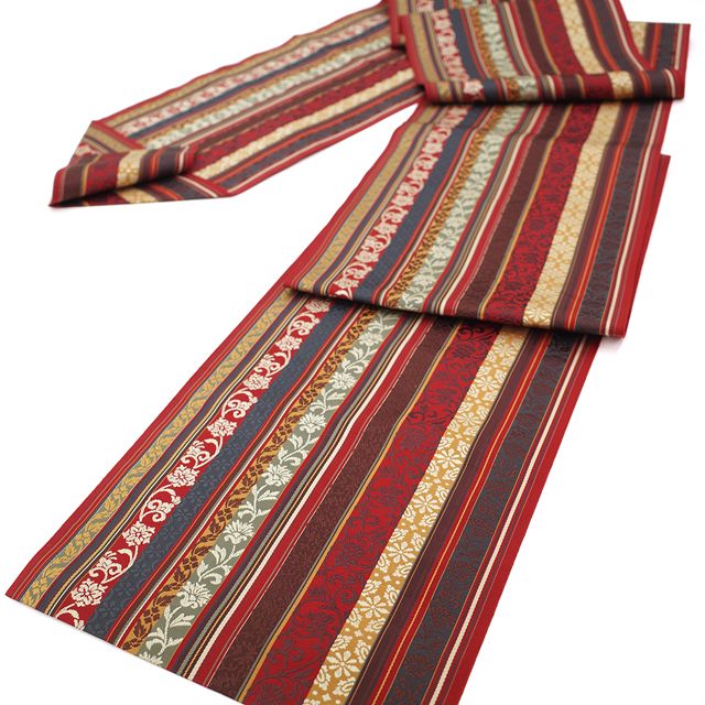 新古品】 名古屋帯 本場筑前博多織 福絖織物 未使用 正絹 八寸 博多織