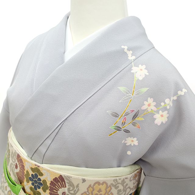 新品 未使用 正絹袷 加賀友禅 ぼかし染 手刺繍 付下訪問着 鳳凰 花唐草 緑青 大決算SALE☆50%OFF／訪問着 リサイクル着物 正絹 仕立て上がり 袷