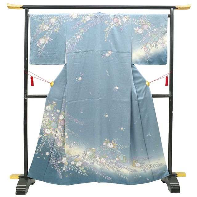 新古品】 訪問着 着物 未使用 フォーマル 正絹 袷 辻が花絞り 金彩加工