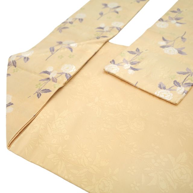 中古】 名古屋帯 正絹 リサイクル 九寸 京都 西陣 志都香 蜂蜜色 牡丹