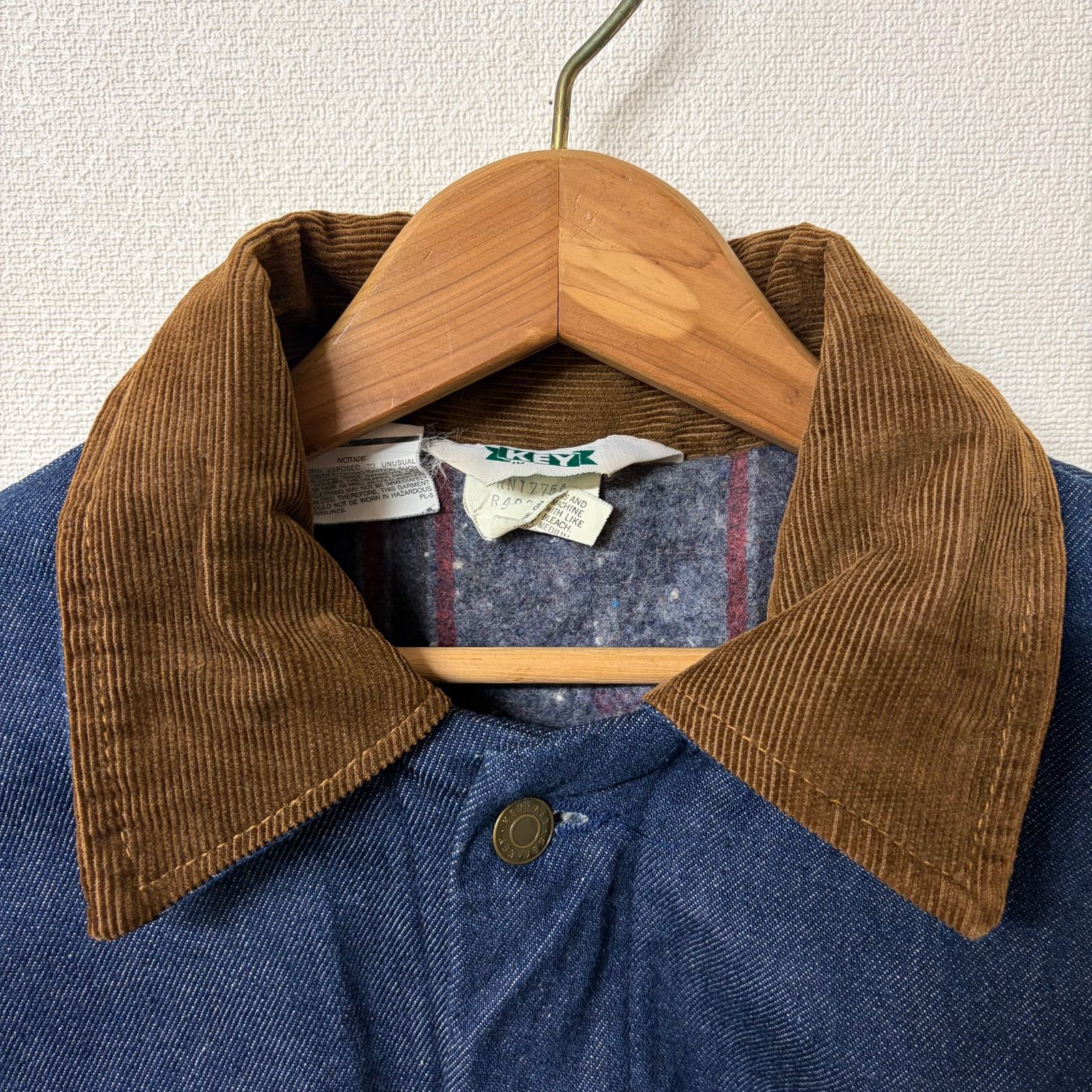 KEY デニム カバーオール ワークジャケット ブランケットライナー