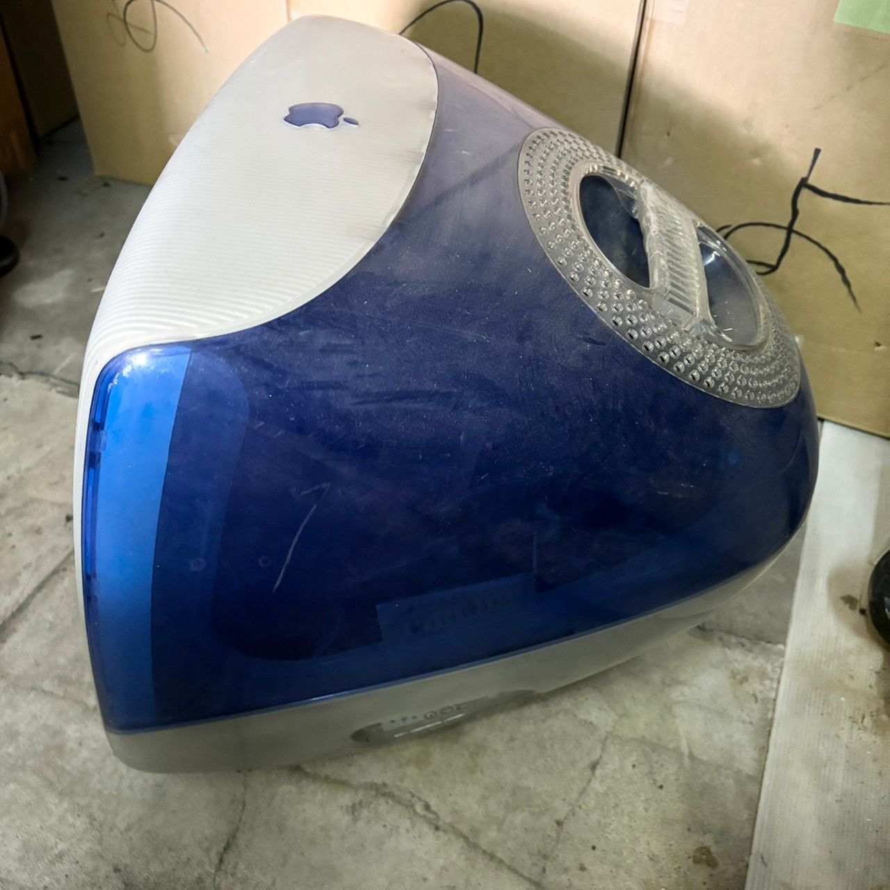 373 Apple iMac G3 ブルー 本体 元箱付き PowerPC 昭和レトロ