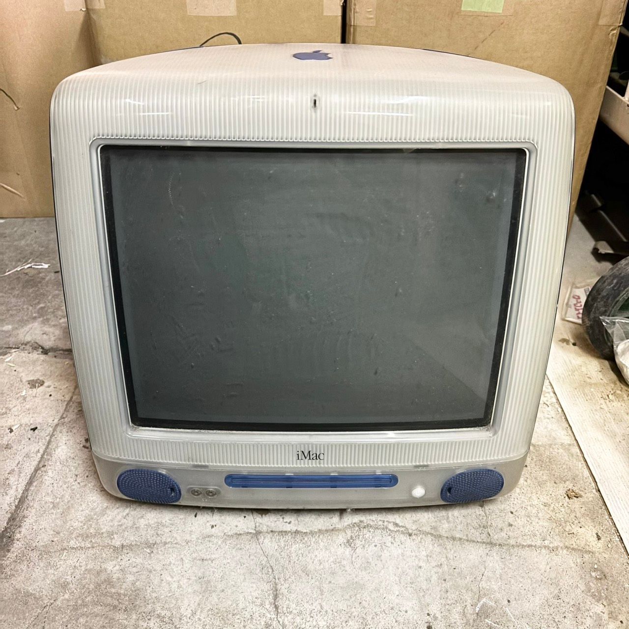 373 Apple iMac G3 ブルー 本体 元箱付き PowerPC 昭和レトロ