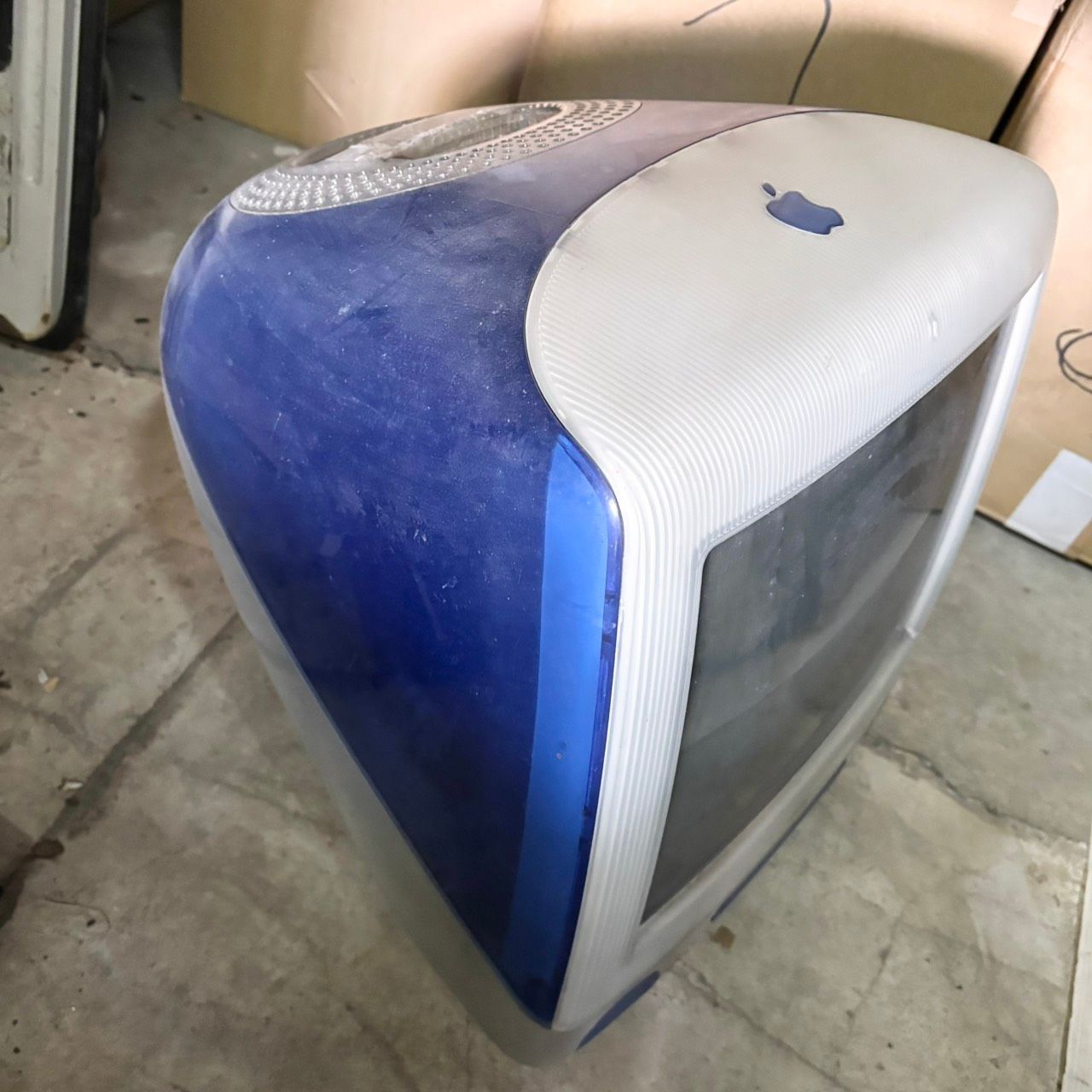 373 Apple iMac G3 ブルー 本体 元箱付き PowerPC 昭和レトロ