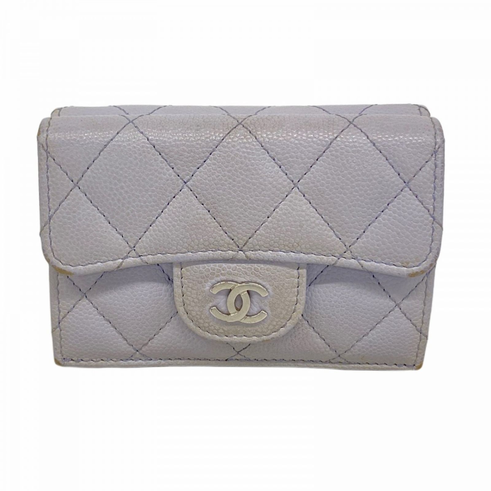 シャネル(Chanel) シャネル 三つ折り財布 マトラッセ キャビアスキン