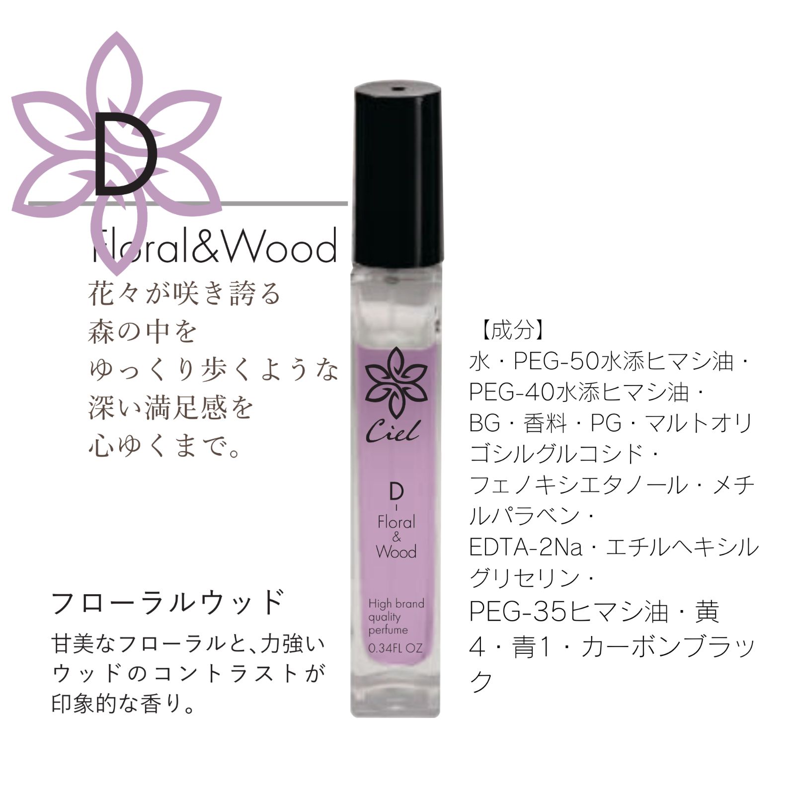 選べる6種 ミニボトル香水セット 10ml × 6本 日本製 Ciel High brand