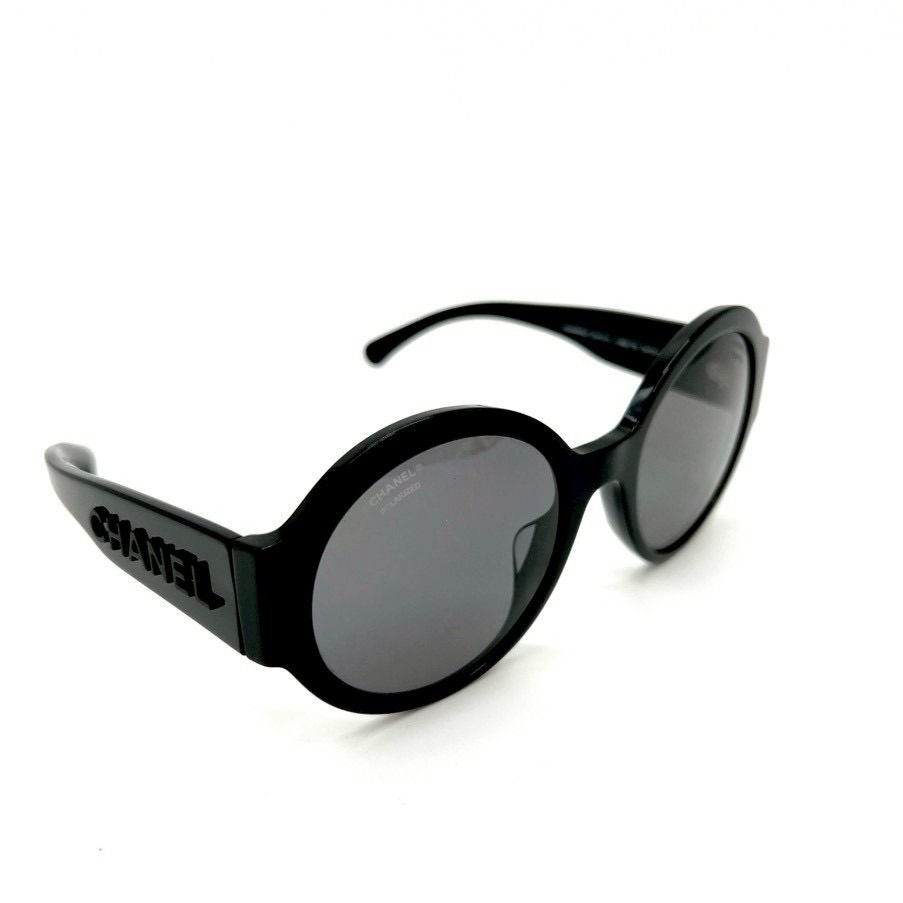 CHANEL サングラス 5410-A サイド ロゴ ブラック ラウンド 黒 CHANEL シャネル サングラス サイド ロゴ ブラック 5410A 54□21 140