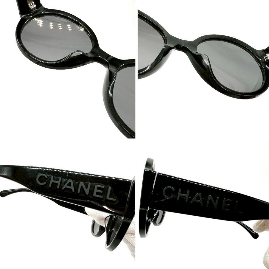 CHANEL サングラス 5410-A サイド ロゴ ブラック ラウンド 黒 CHANEL シャネル サングラス サイド ロゴ ブラック 5410A 54□21 140