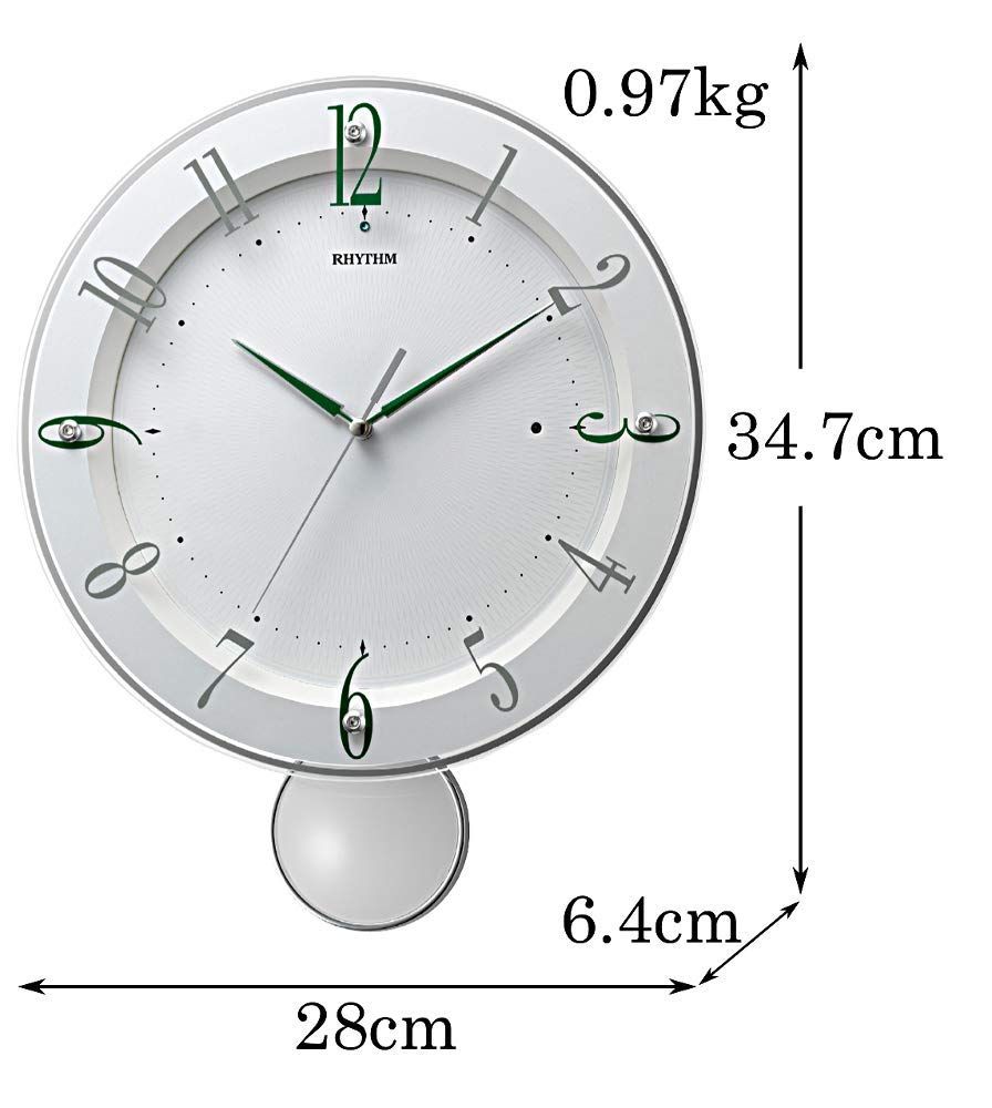 リズム(RHYTHM) 掛け時計 電波時計 アナログ 連続秒針 インテリア