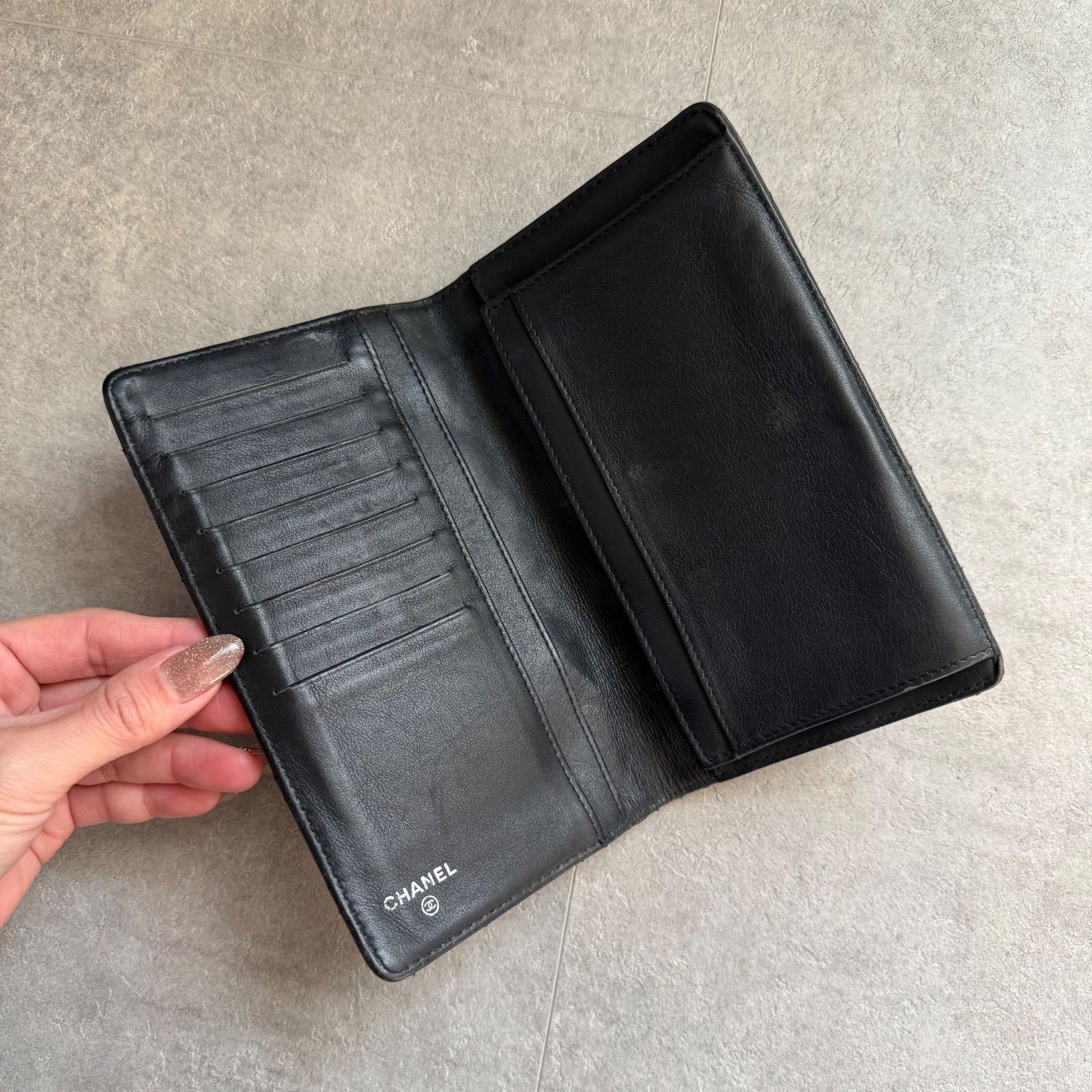 CHANEL シャネル ブリリアント 二つ折り長財布 ココマーク マトラッセ