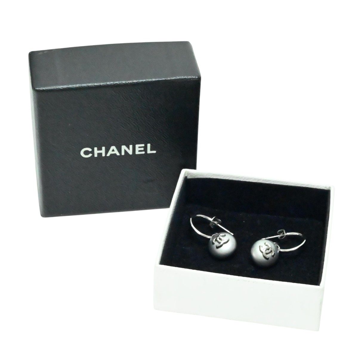 CHANEL シャネル ココマーク スイング フープピアス 99P シルバー