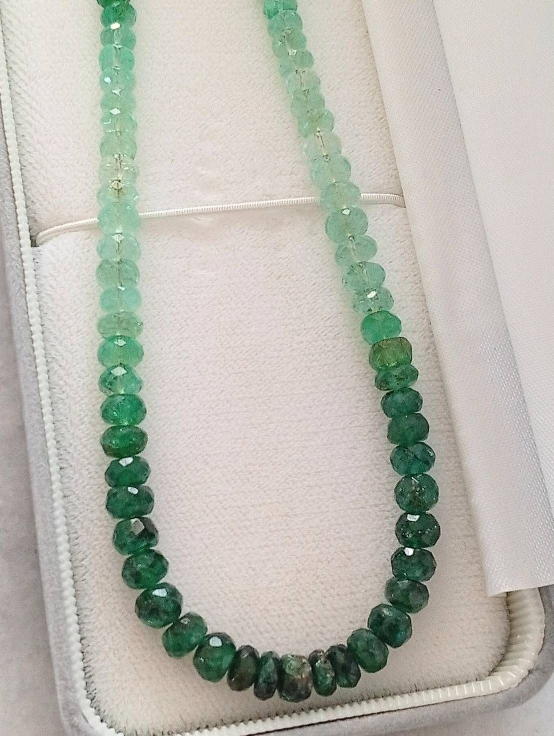 鑑別書付き】 K18 エメラルド ネックレス グラデーション 総重量16.87g