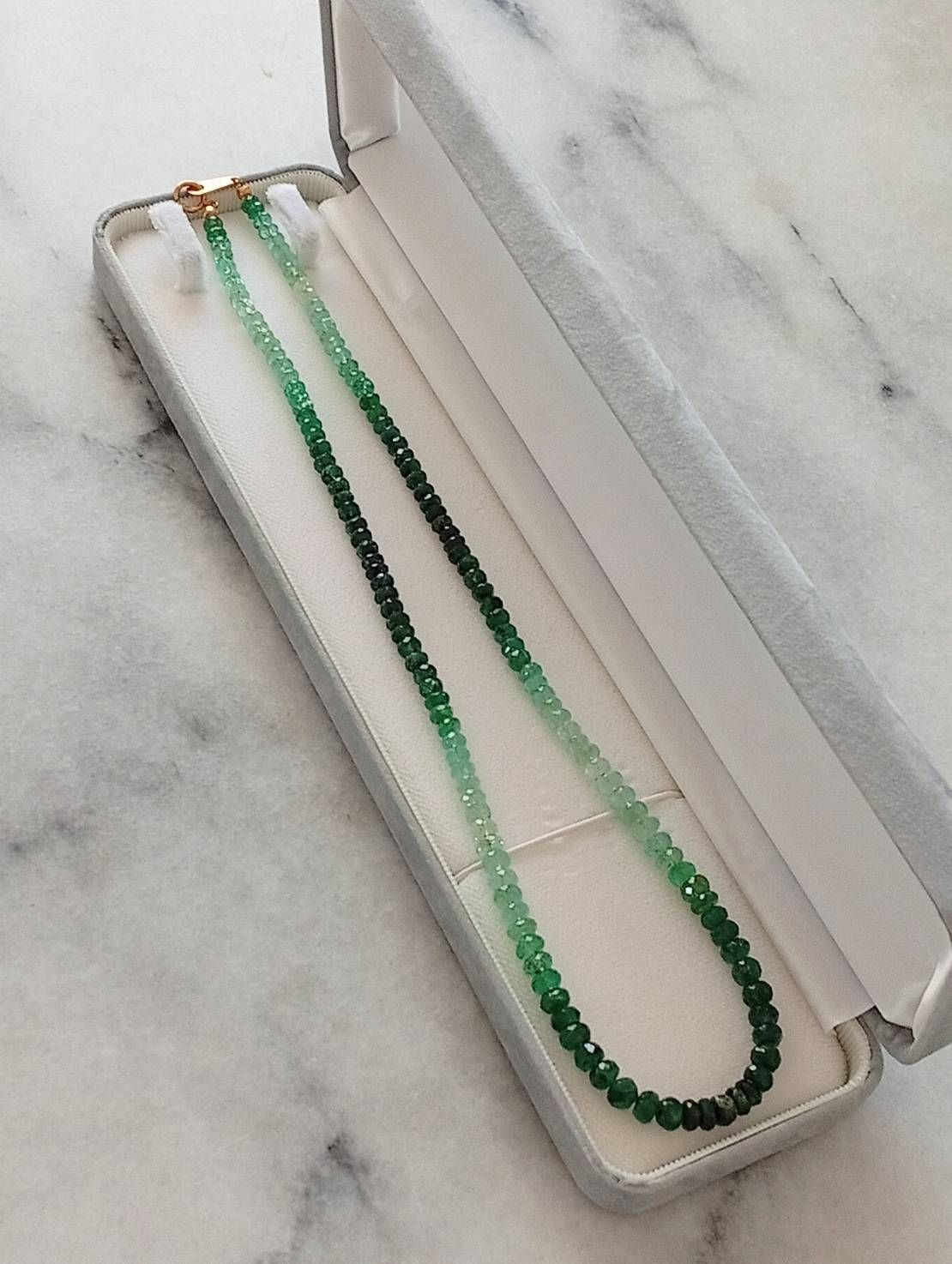 鑑別書付き】 K18 エメラルド ネックレス グラデーション 総重量16.87g