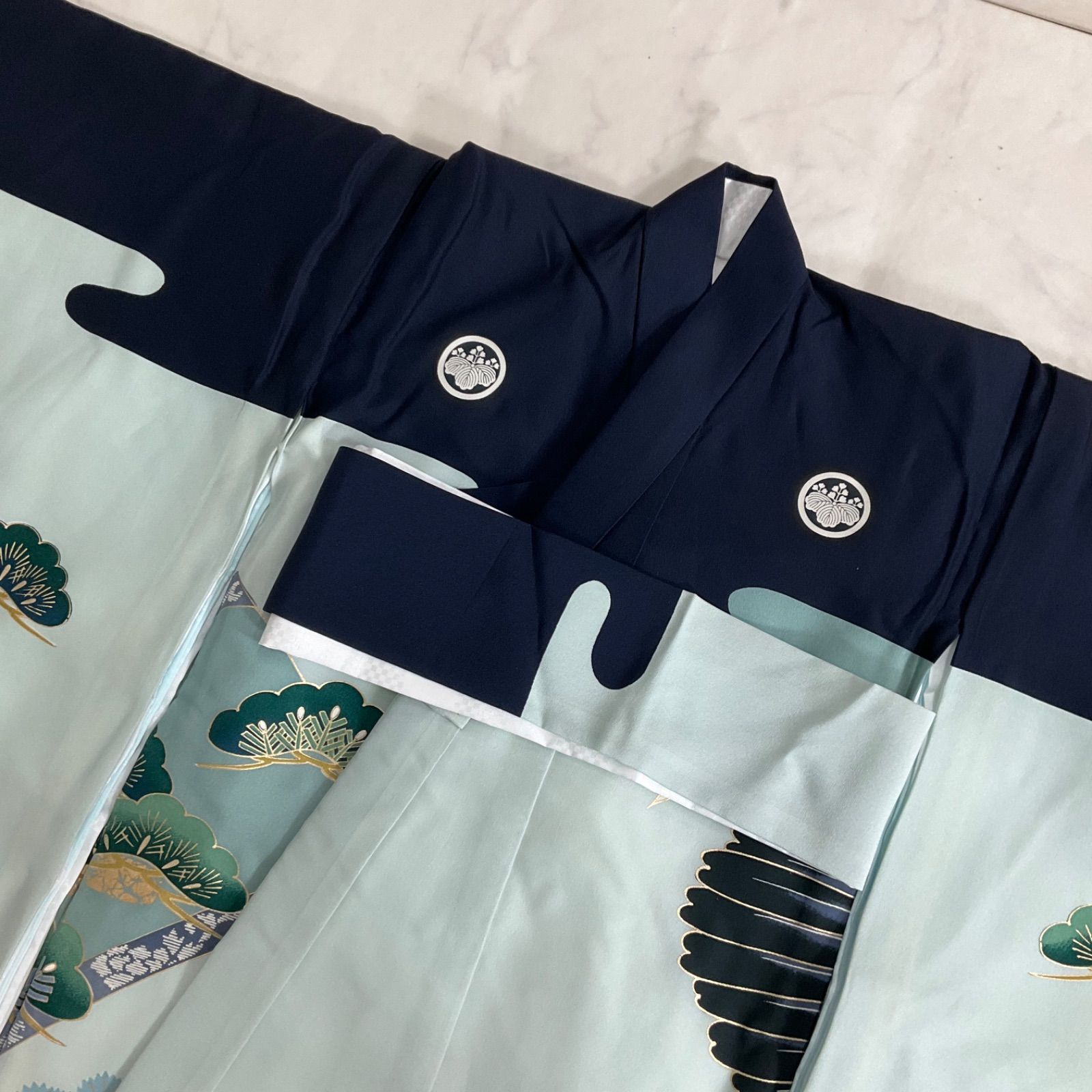 ◇kimono+one◇産着◇お宮参り◇正絹◇長襦袢付き◇五つ紋◇七五三