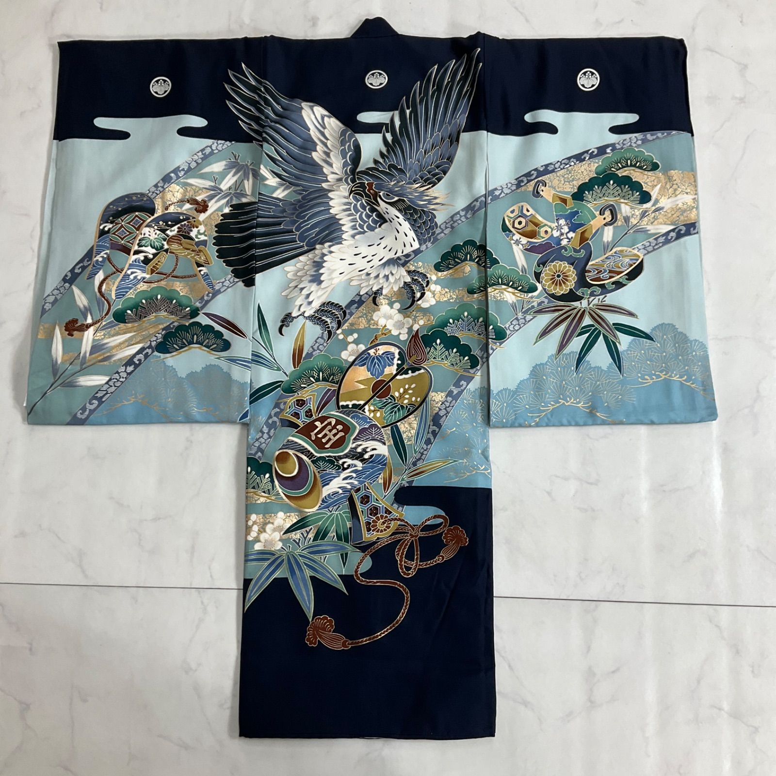 ◇kimono+one◇産着◇お宮参り◇正絹◇長襦袢付き◇五つ紋◇七五三