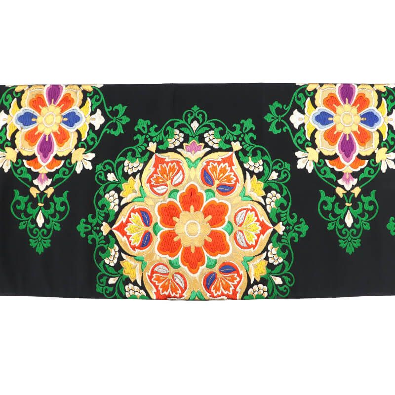 ZF-1294 袋帯 六通 正絹 花々 かわいい お洒落 レトロ 豪華 ZF-1294 袋帯 六通 正絹 花々 かわいい お洒落 レトロ 豪華