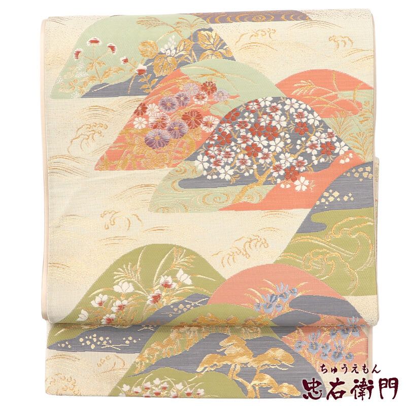 正絹六通柄袋帯 袋帯 正絹 六通柄 未使用 仕立て付き フォーマル 六通 西陣織 ゴールド