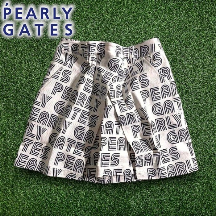 PEARLY GATES パーリーゲイツ ゴルフ コットン混 カルゼ ラインロゴ柄