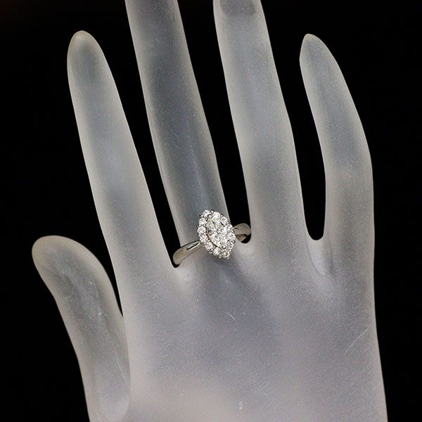 Pt900 マーキス ダイヤモンド リング 0.558ct D0.40ct - メルカリ