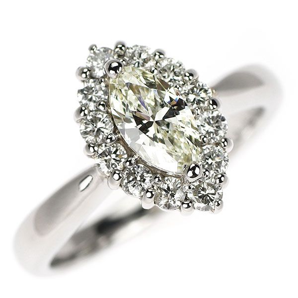 新品！ Pt900 D0.10ct マーキスダイヤモンド セカンド Pt900 マーキス ダイヤモンド リング 0.558ct D0.40ct - メルカリ