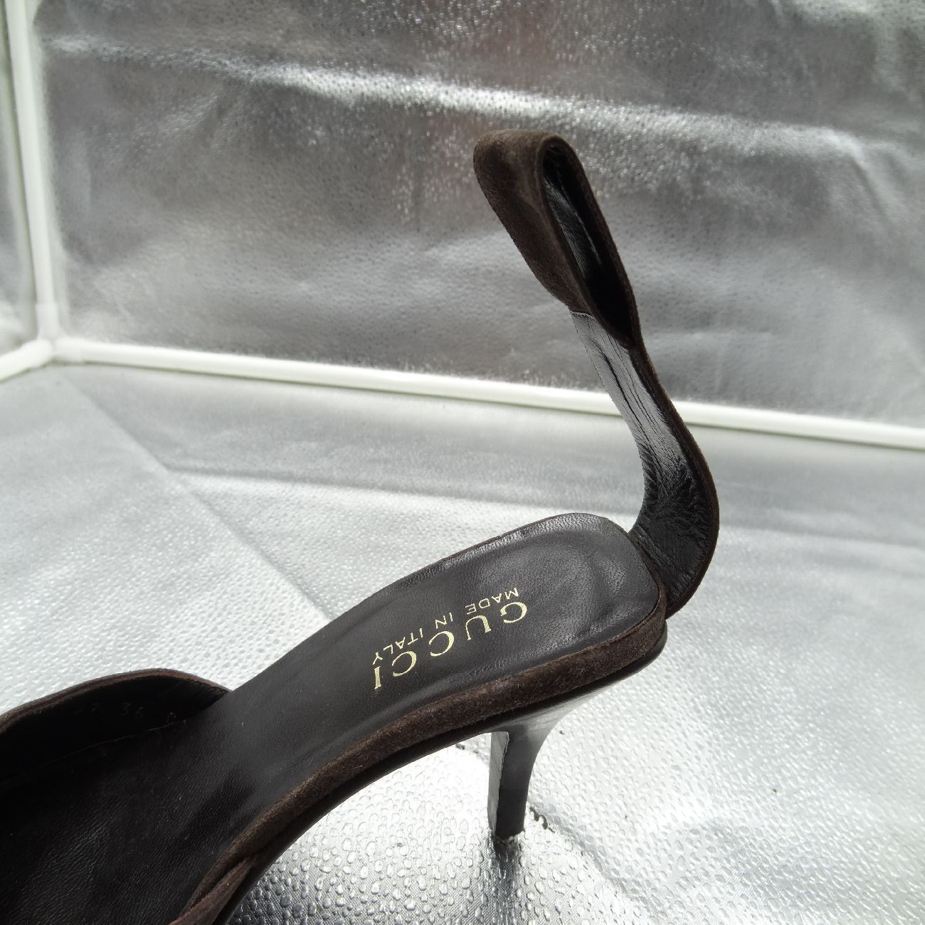 GUCCI グッチ パンプス 靴 スエード ハイヒール ブラウン 36サイズ 23