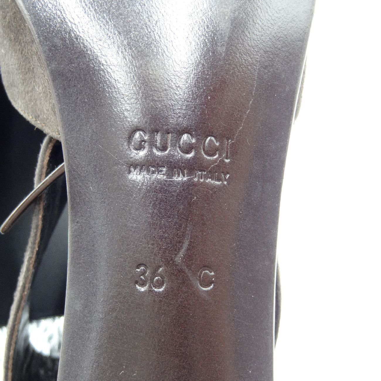 GUCCI グッチ パンプス 靴 スエード ハイヒール ブラウン 36サイズ 23