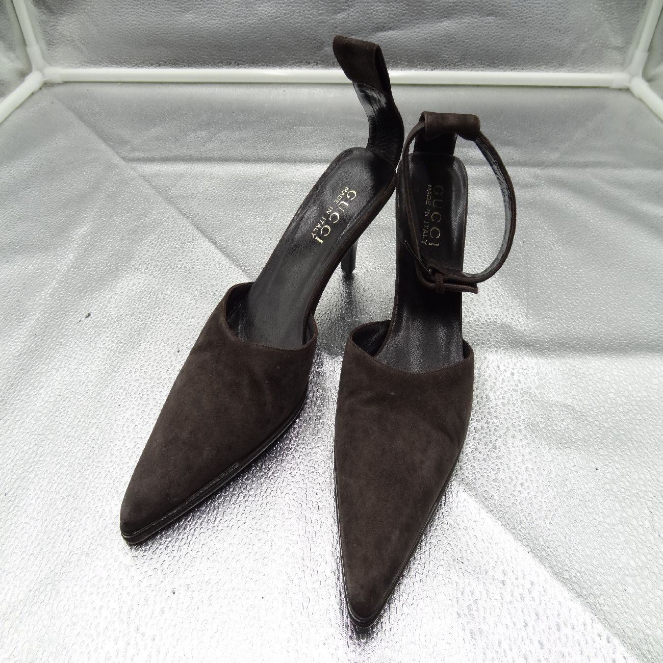 GUCCI グッチ パンプス 靴 スエード ハイヒール ブラウン 36サイズ 23