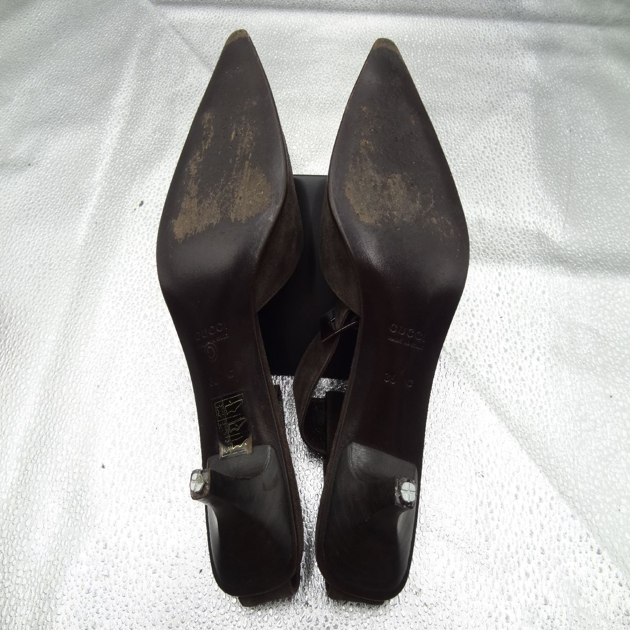 GUCCI グッチ パンプス 靴 スエード ハイヒール ブラウン 36サイズ 23