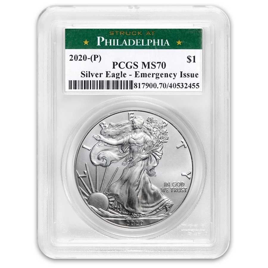 2020年 (P) アメリカンシルバーイーグル MS-70 PCGS - メルカリ