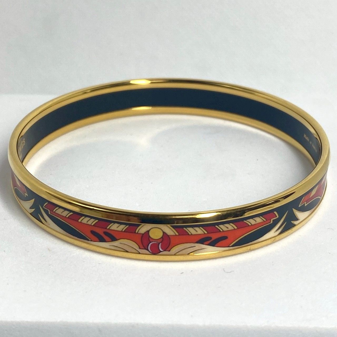 4244 HERMES エルメス エマイユ エナメルバングル 七宝焼 ブレスレット