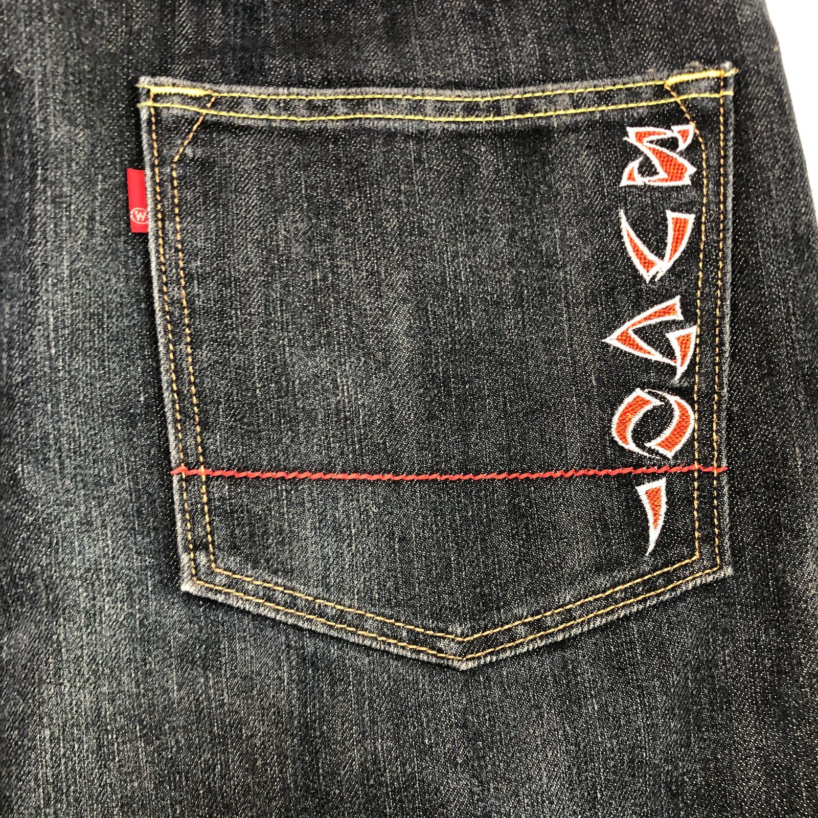 SUGOI すごい】刺繍デニムハーフパンツ／ ショーツ 鯉 波 桜 和柄