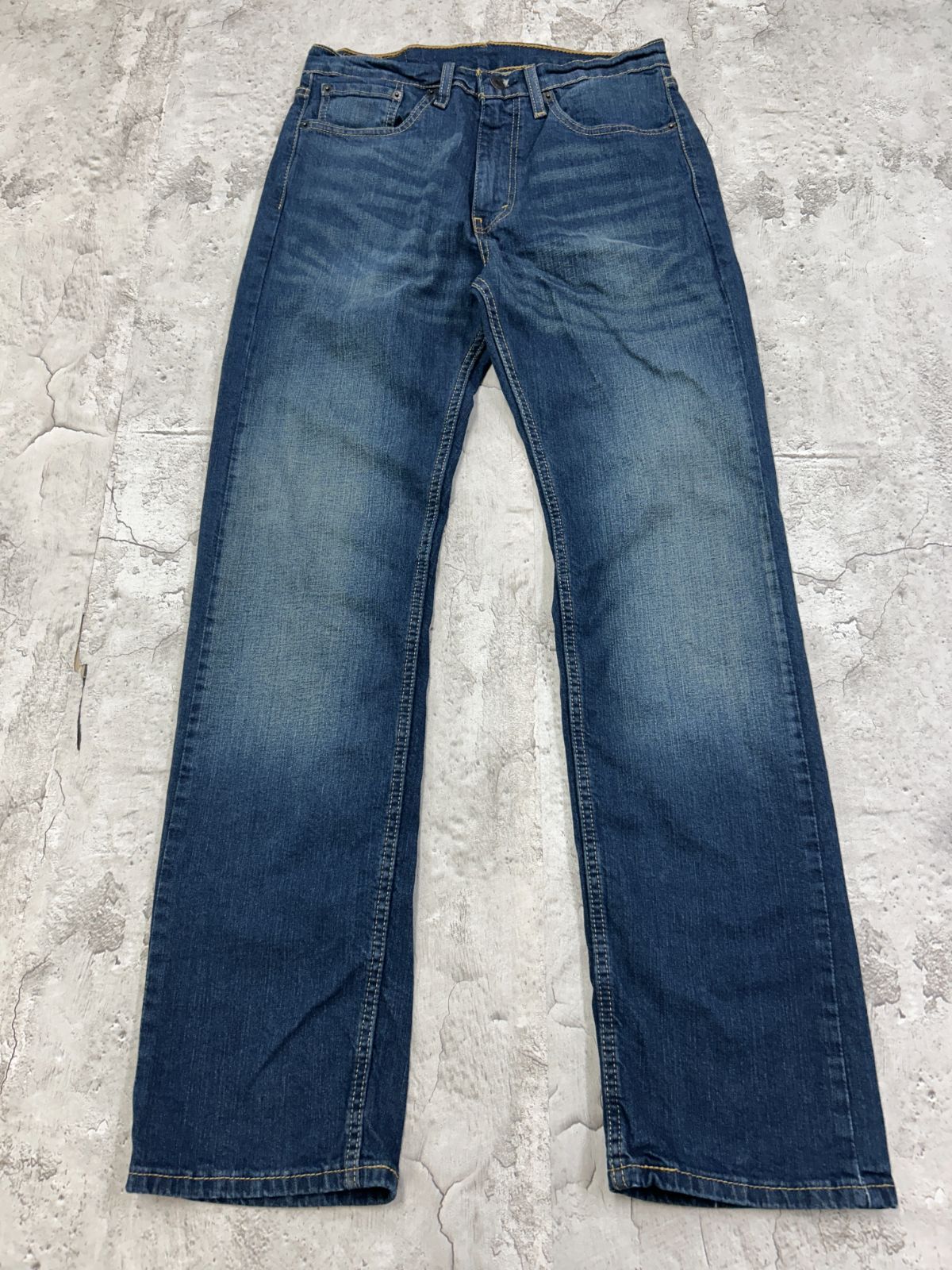 リーバイス 505 デニムパンツ W32 インディゴブルー 濃紺 縦落ち ヒゲ