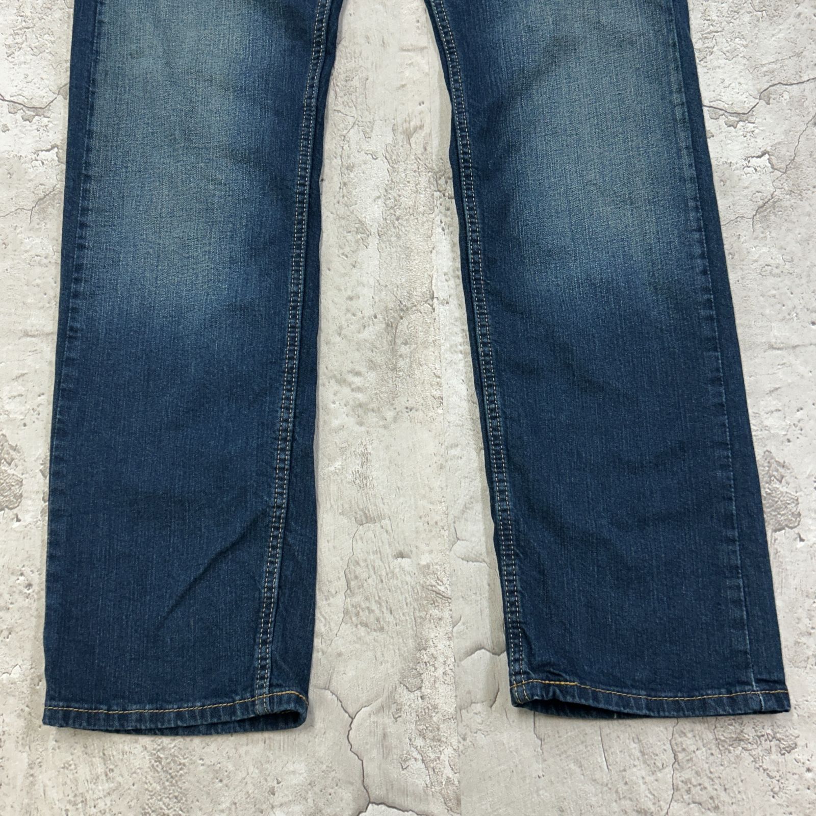 リーバイス 505 デニムパンツ W32 インディゴブルー 濃紺 縦落ち ヒゲ 