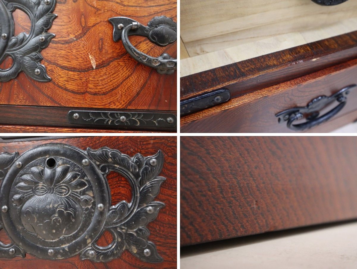 ◇岩谷堂箪笥◇ 民芸家具 四尺 白鳥 整理箪笥 横長箪笥 中型タンス/和