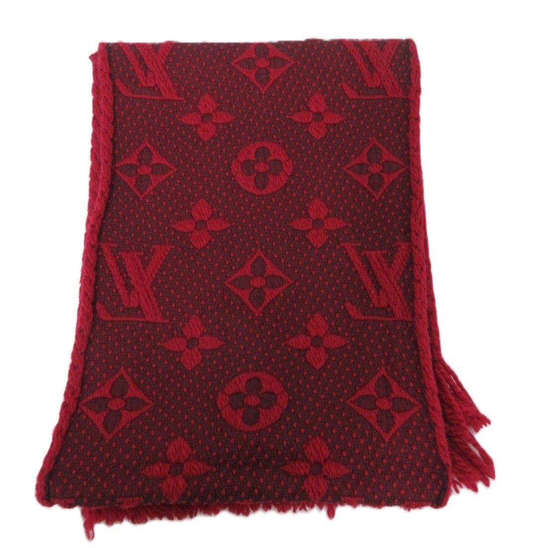 ぁ*)様 ルイヴィトン　マフラー　赤 LOUIS VUITTON/ルイ ヴィトン エシャルプ ロゴマニア マフラー 413287